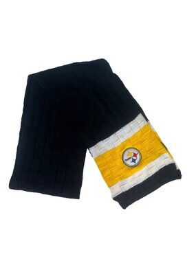 Pittsburgh Steelers Knit Scarf‎ Black Yellow White Logo Patch Fanwear